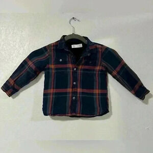 32. Zara Shirts & Tops Zara Velour Lined Flannel Shacket baby size 18-24 months